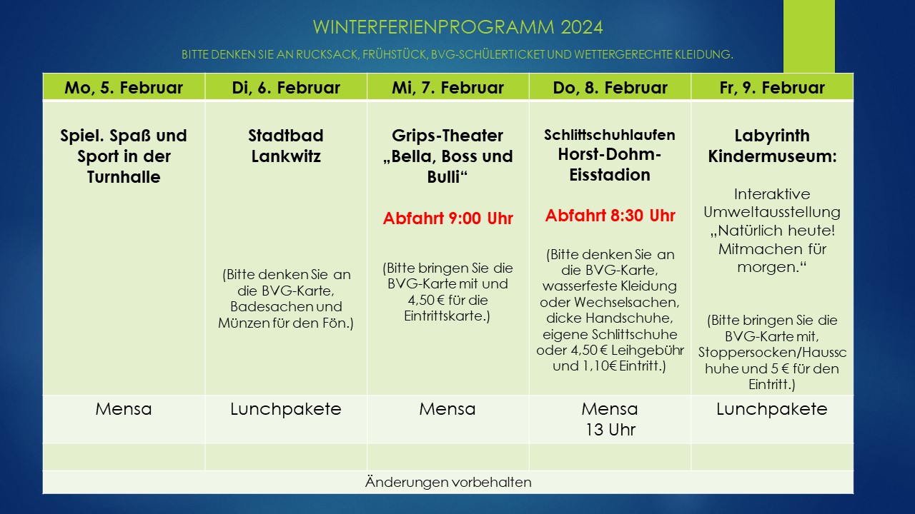 Winterferienprogramm 2024